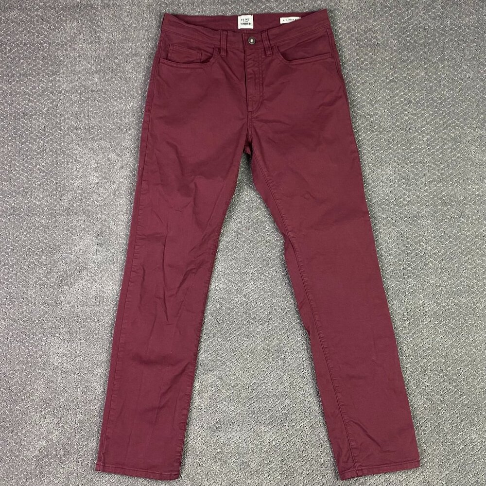 Flint and Tinder 365 Pants Straight Fit Mens 29 x 30 Measures 31x30 Burgundy Red